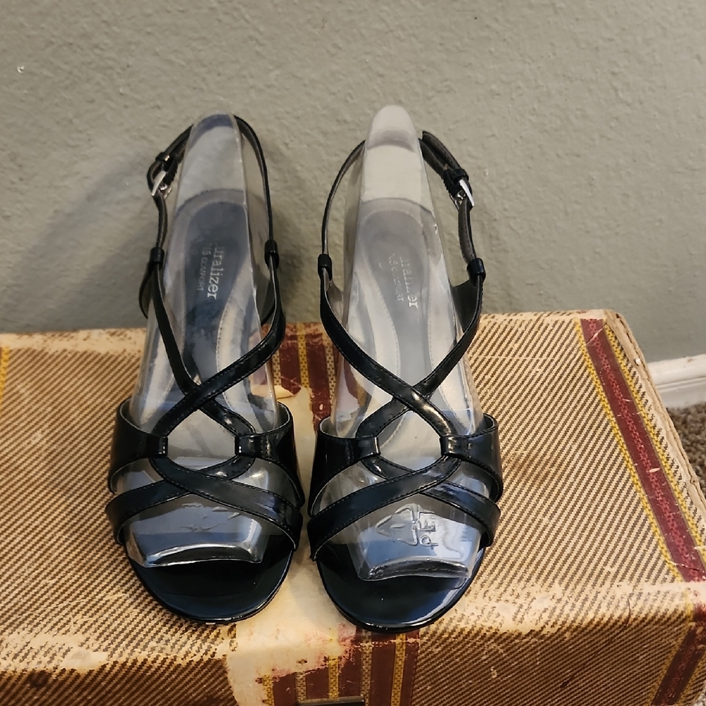 Naturalizer N5 Comfort Elegant Black Strappy Heels Women's Sz 7.5 M